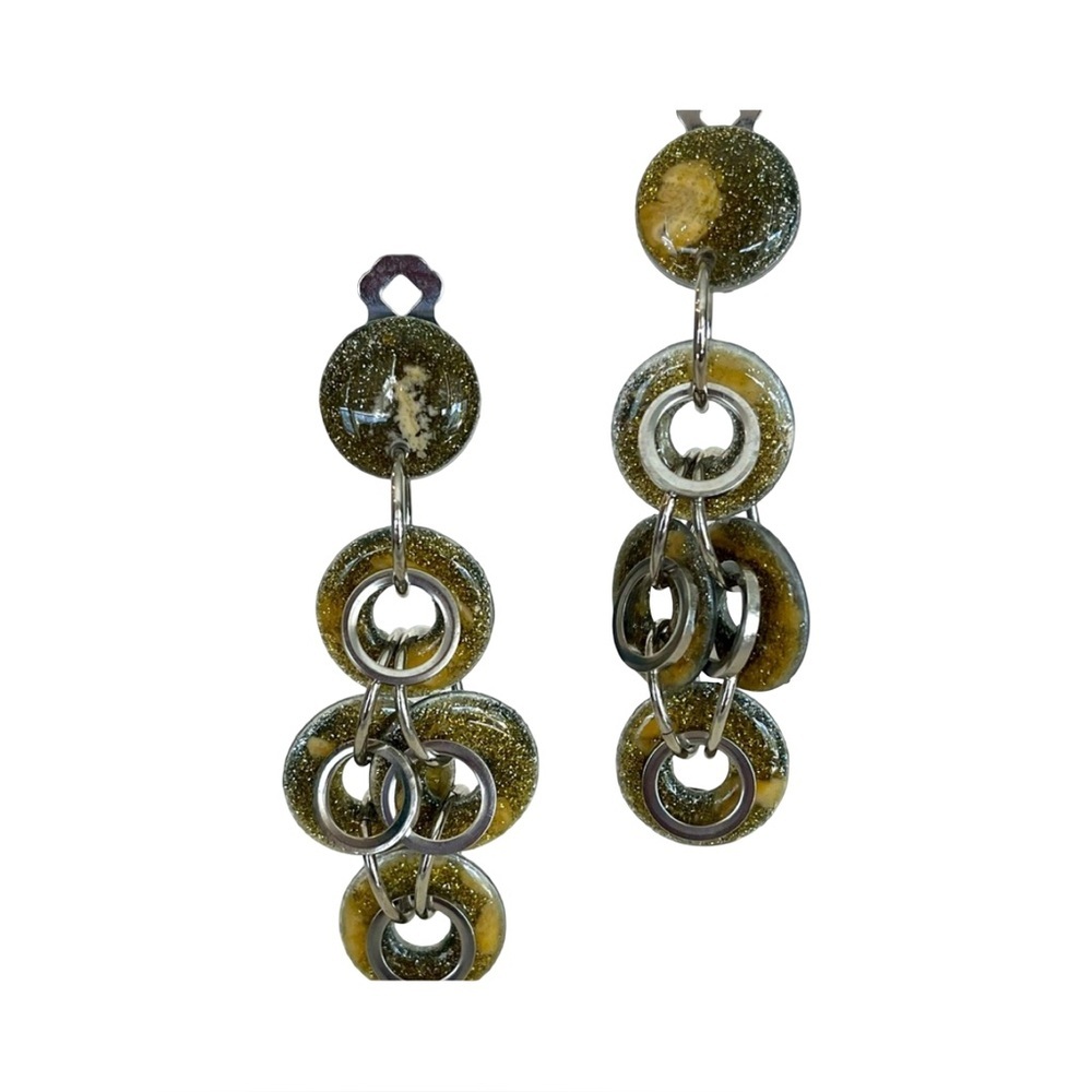 Vintage Jorgel Gray Acrylic Clip On Earrings